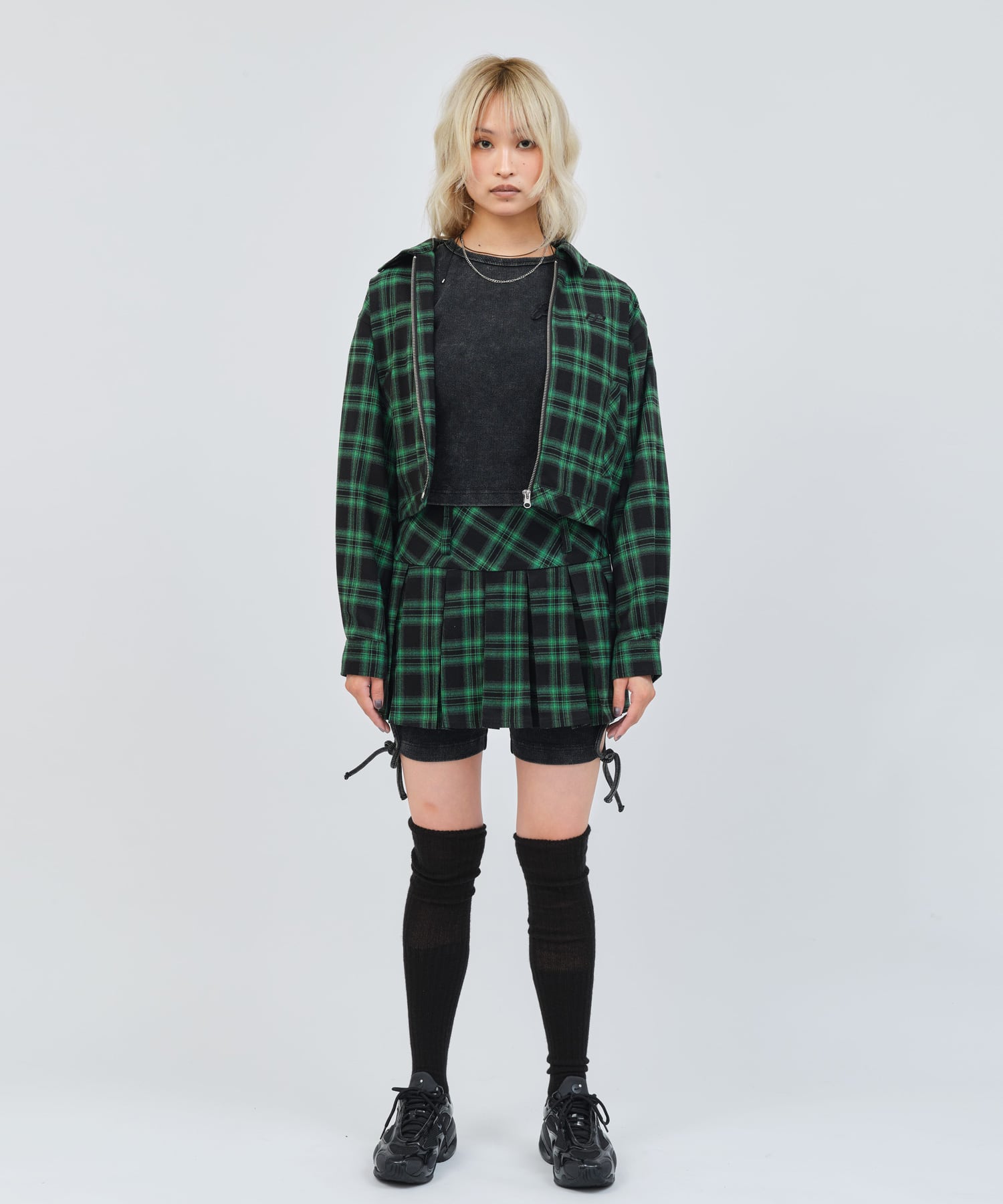 atmos pink Plaid Jacket GREENの画像