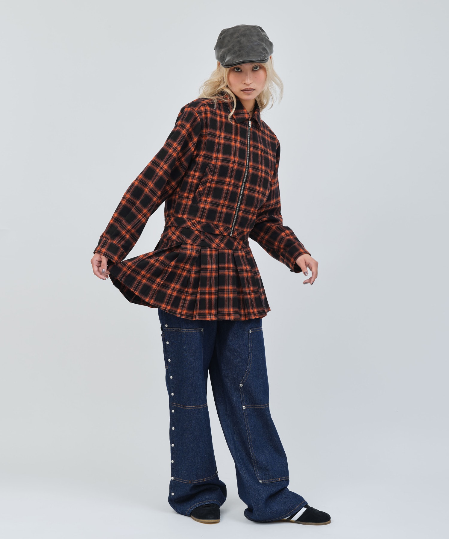 atmos pink Plaid Jacket ORANGEの画像