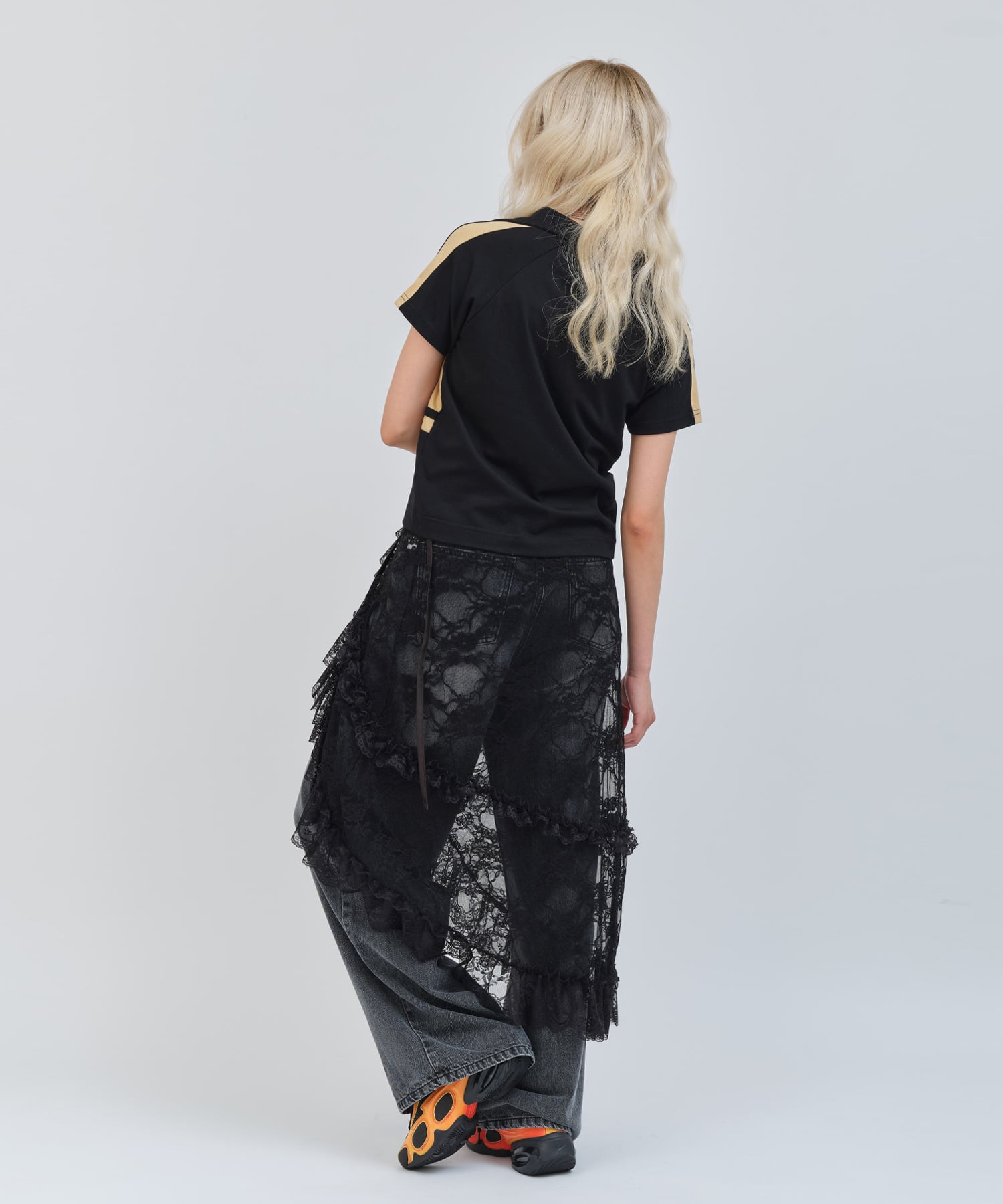 atmos pink Lace Wrap Skirt GRAYの画像