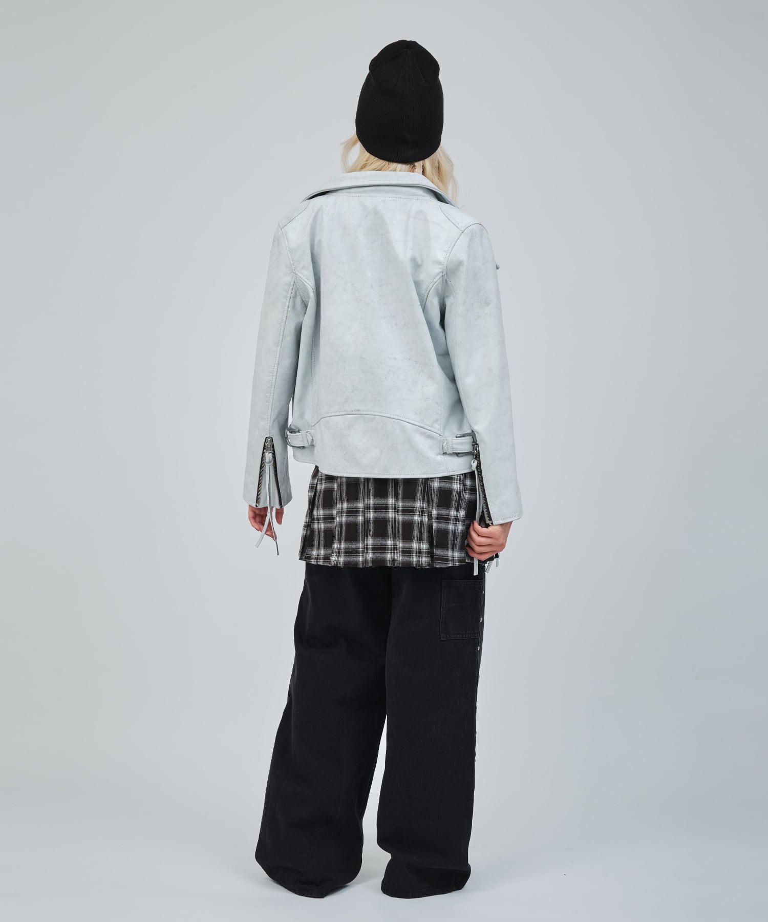 atmos pink Plaid Mini Skirt BLACKの画像