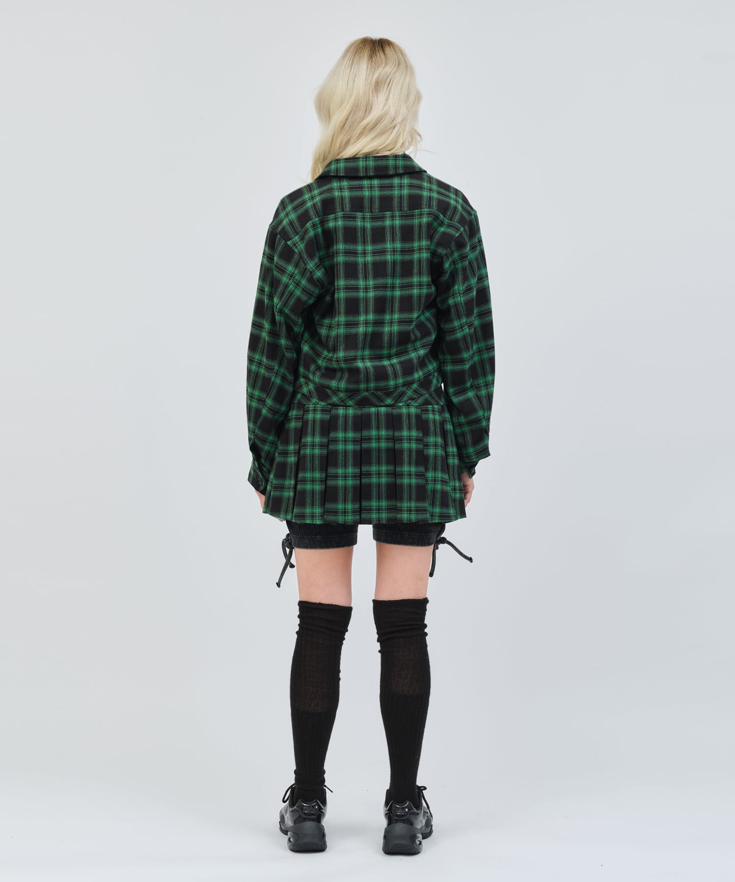 atmos pink Plaid Mini Skirt GREENの画像