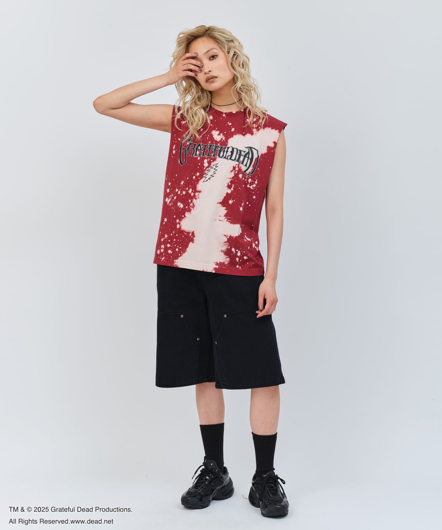 atmos pink Grateful Dead Tank Top REDの画像