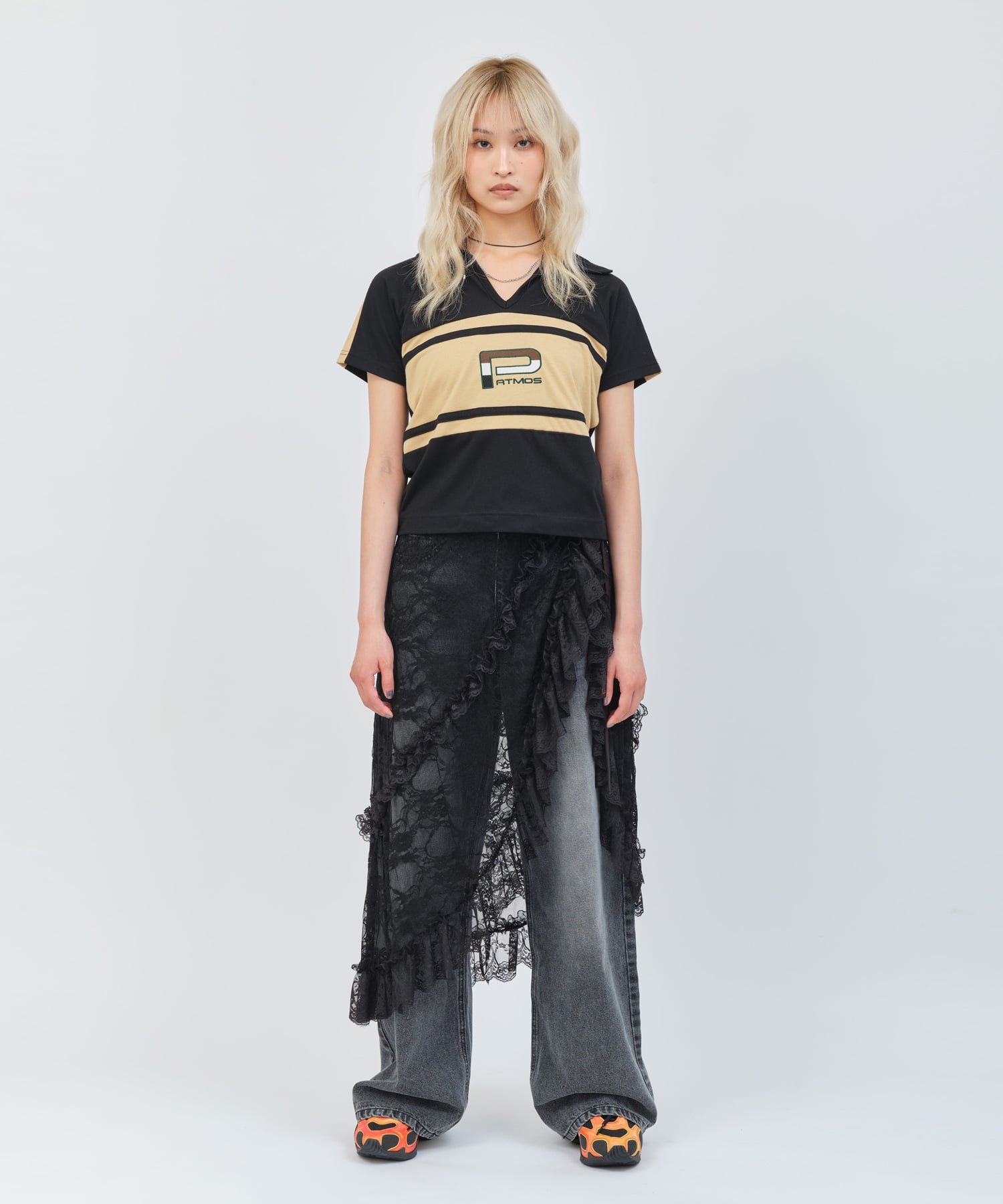 atmos pink Rugger Polo Shirt BLACKの画像