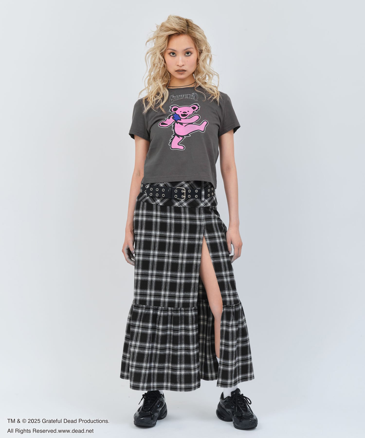 atmos pink Grateful Dead Mini T-shirt CHARCOALの画像