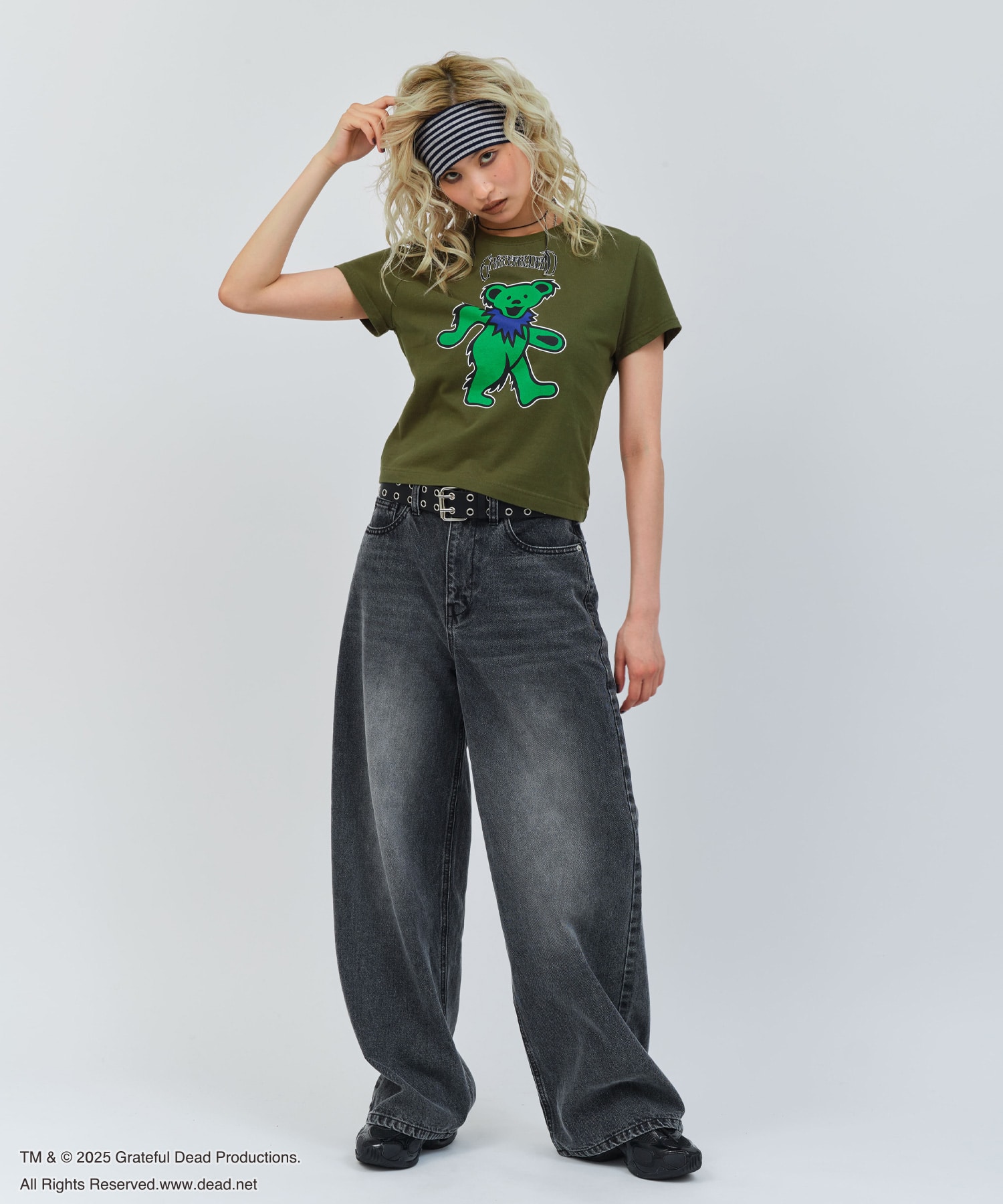 atmos pink Grateful Dead Mini T-shirt GREENの画像