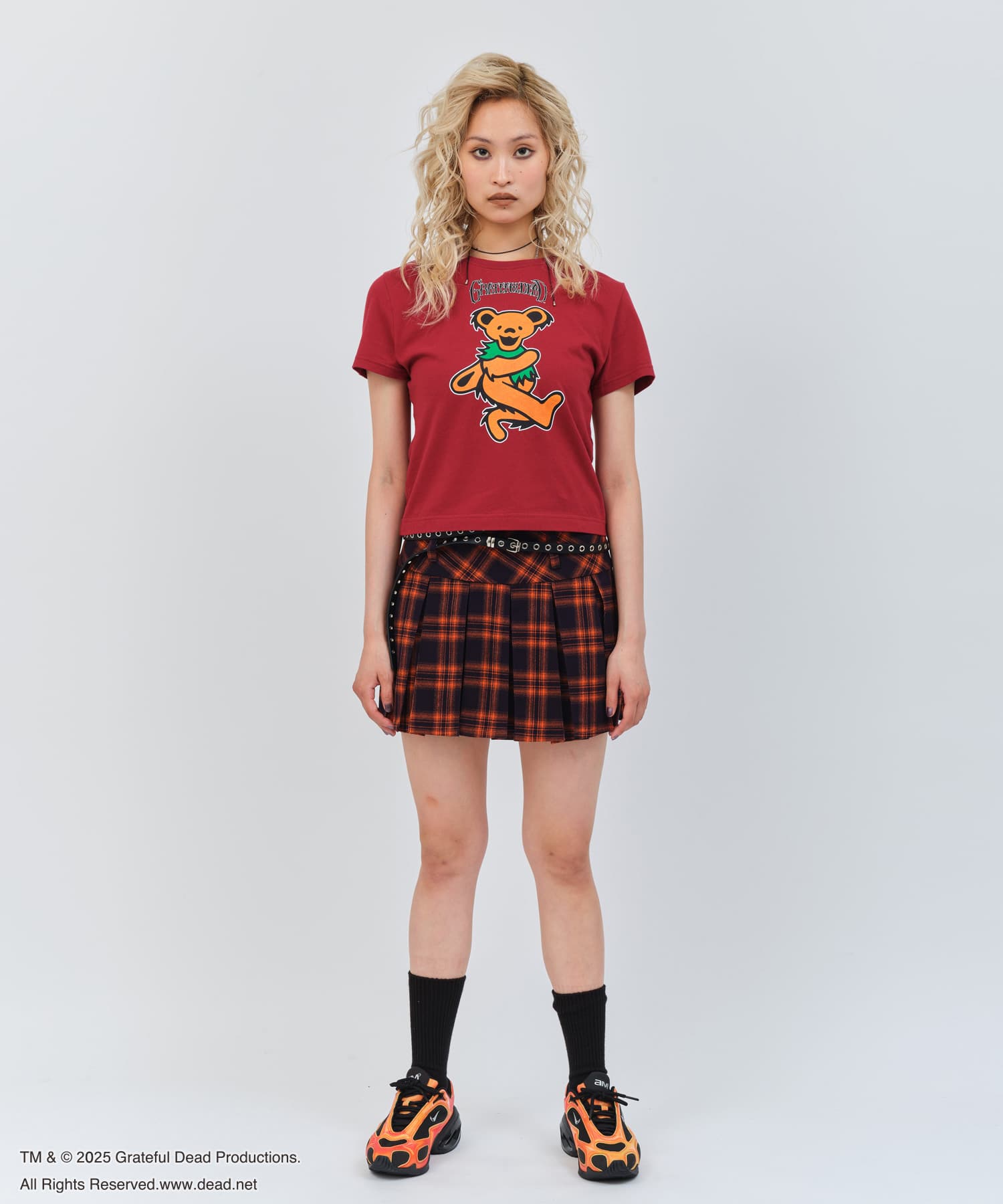 atmos pink Grateful Dead Mini T-shirt REDの画像