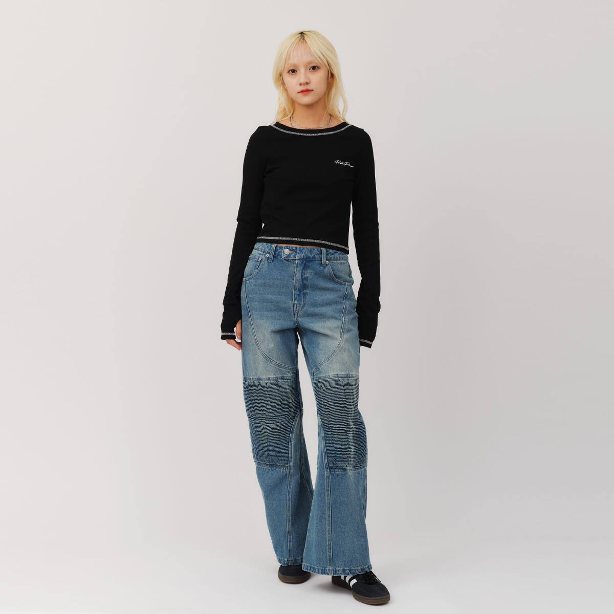 atmos pink Biker Denim Pants BLUEの画像