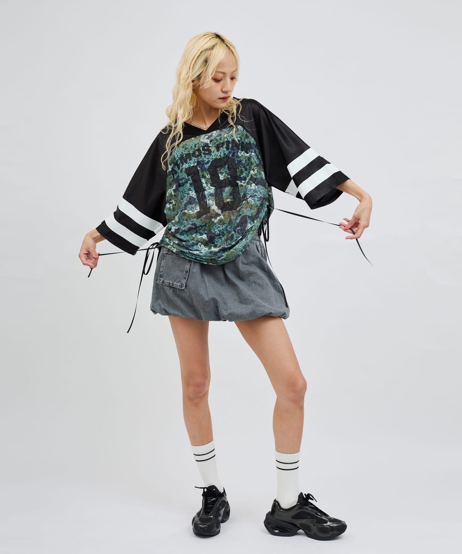 atmos pink Lace Docking T-shirt CAMOUFLAGEの画像
