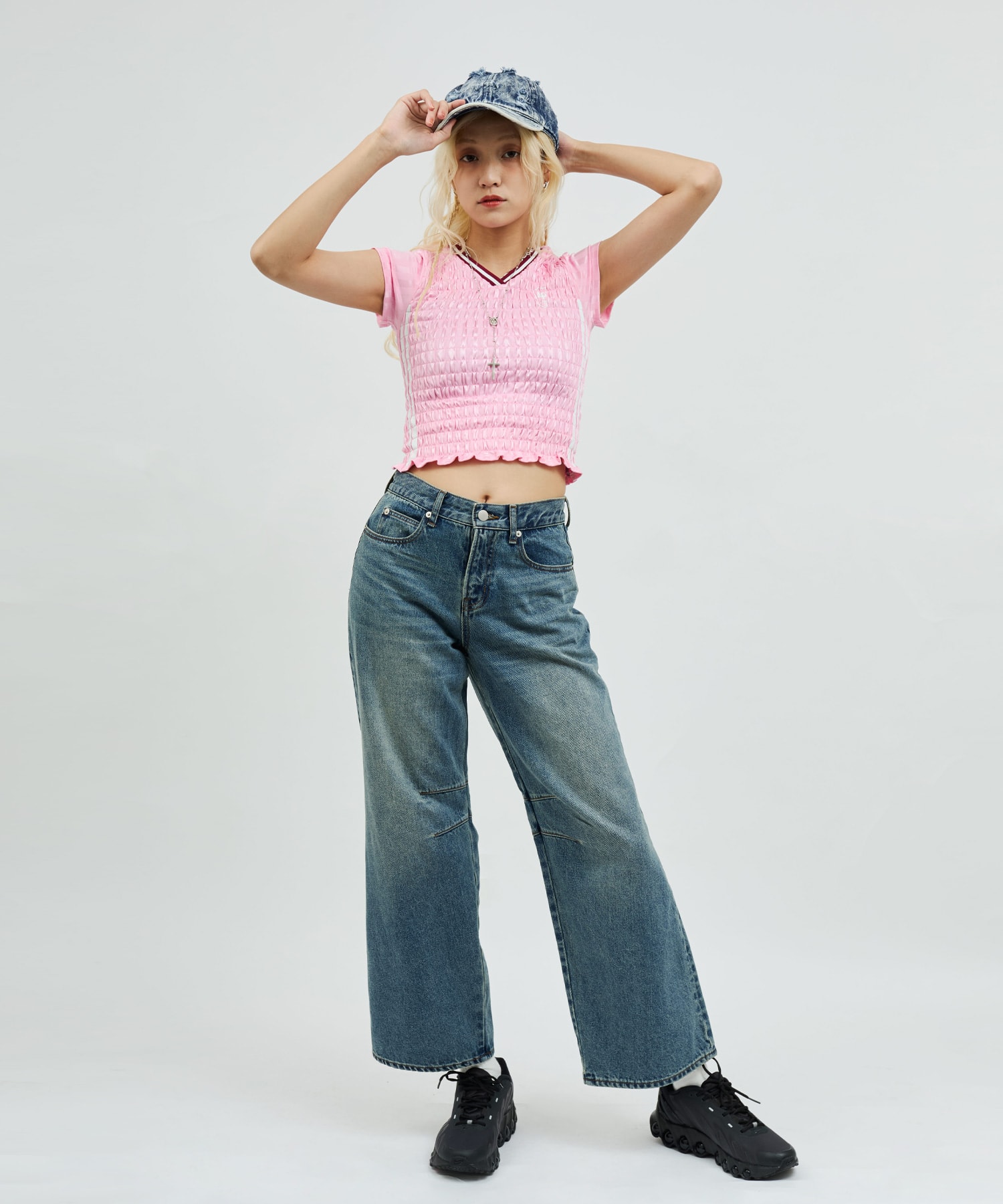 atmos pink Shirring Mini Game Shirt PINKの画像