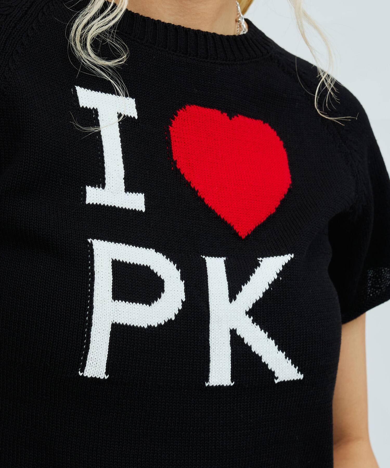 atmos pink I Love Pink Knit Top BLACKの画像
