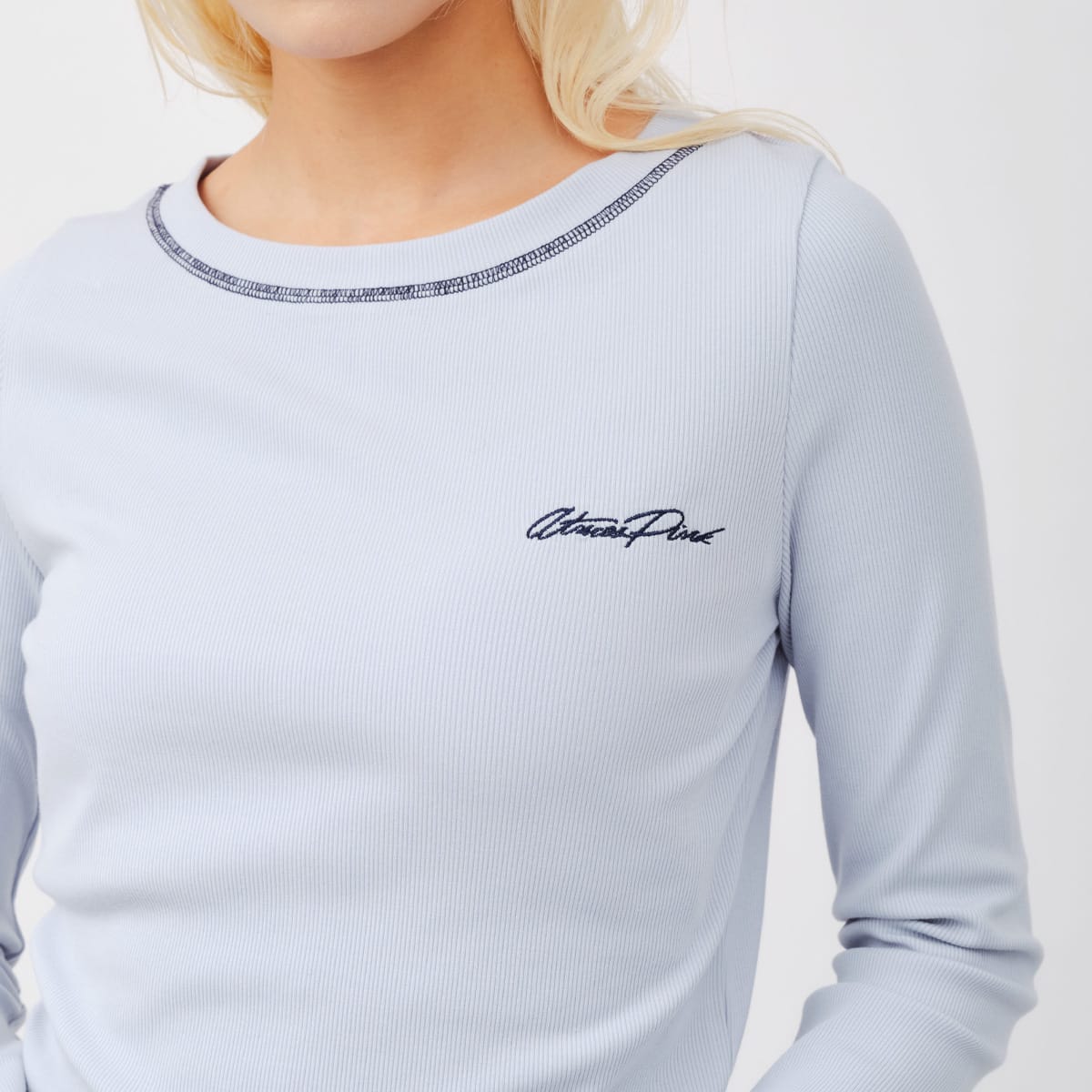 atmos pink Rib Long Sleeve T-shirt SAXの画像