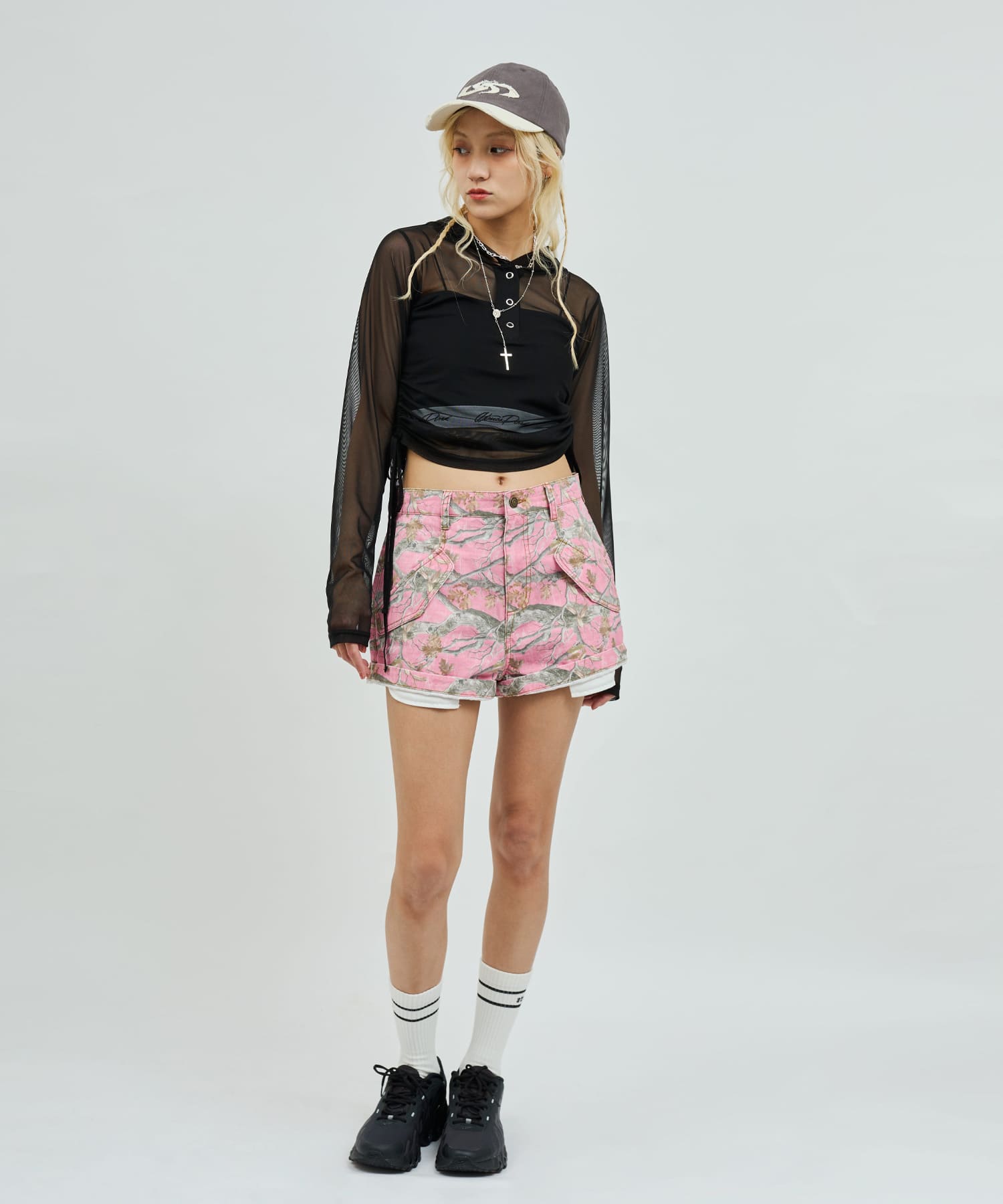 atmos pink See-through Hoodie BLACKの画像