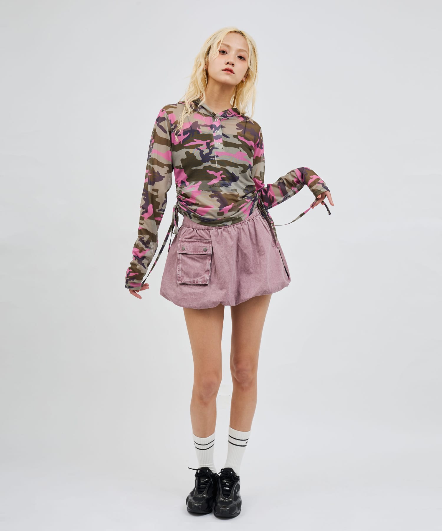atmos pink See-through Hoodie CAMOUFLAGE BEIGEの画像