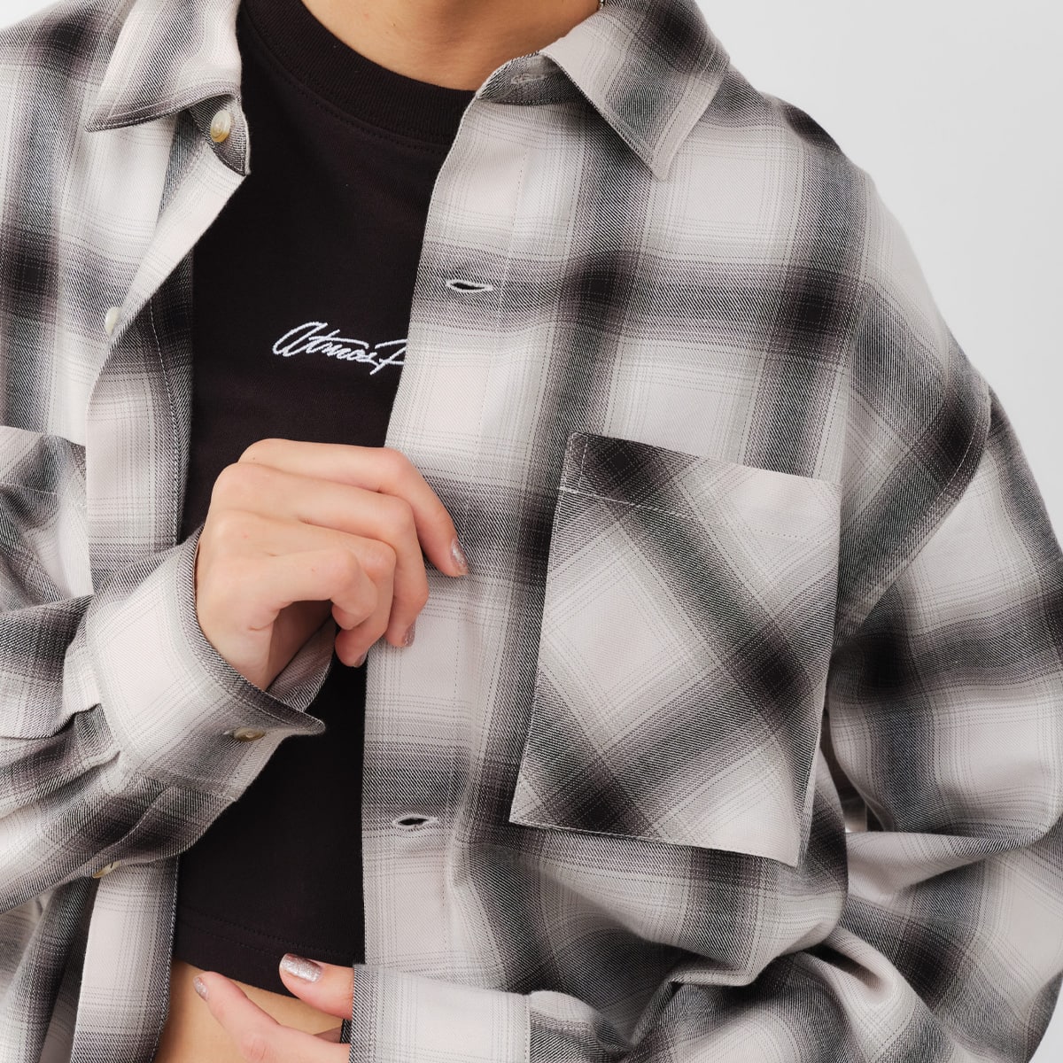 atmos pink Ombre Check Shirt BLACK（アトモス ピンク オンブレ