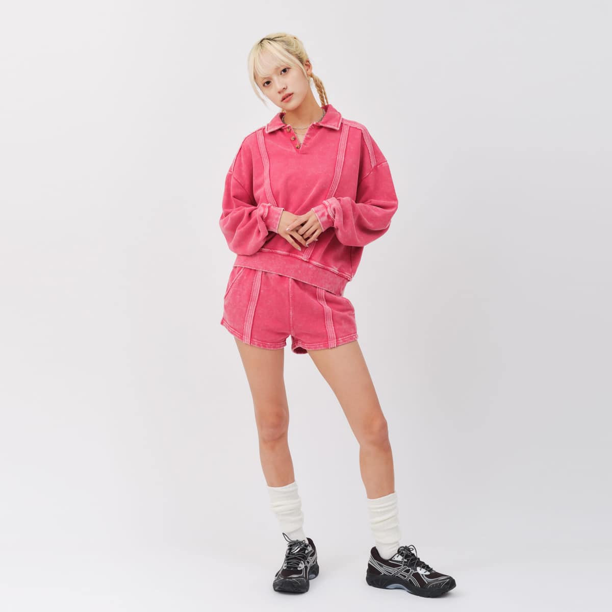 atmos pink Pigment Sweat Short Pants PINKの画像