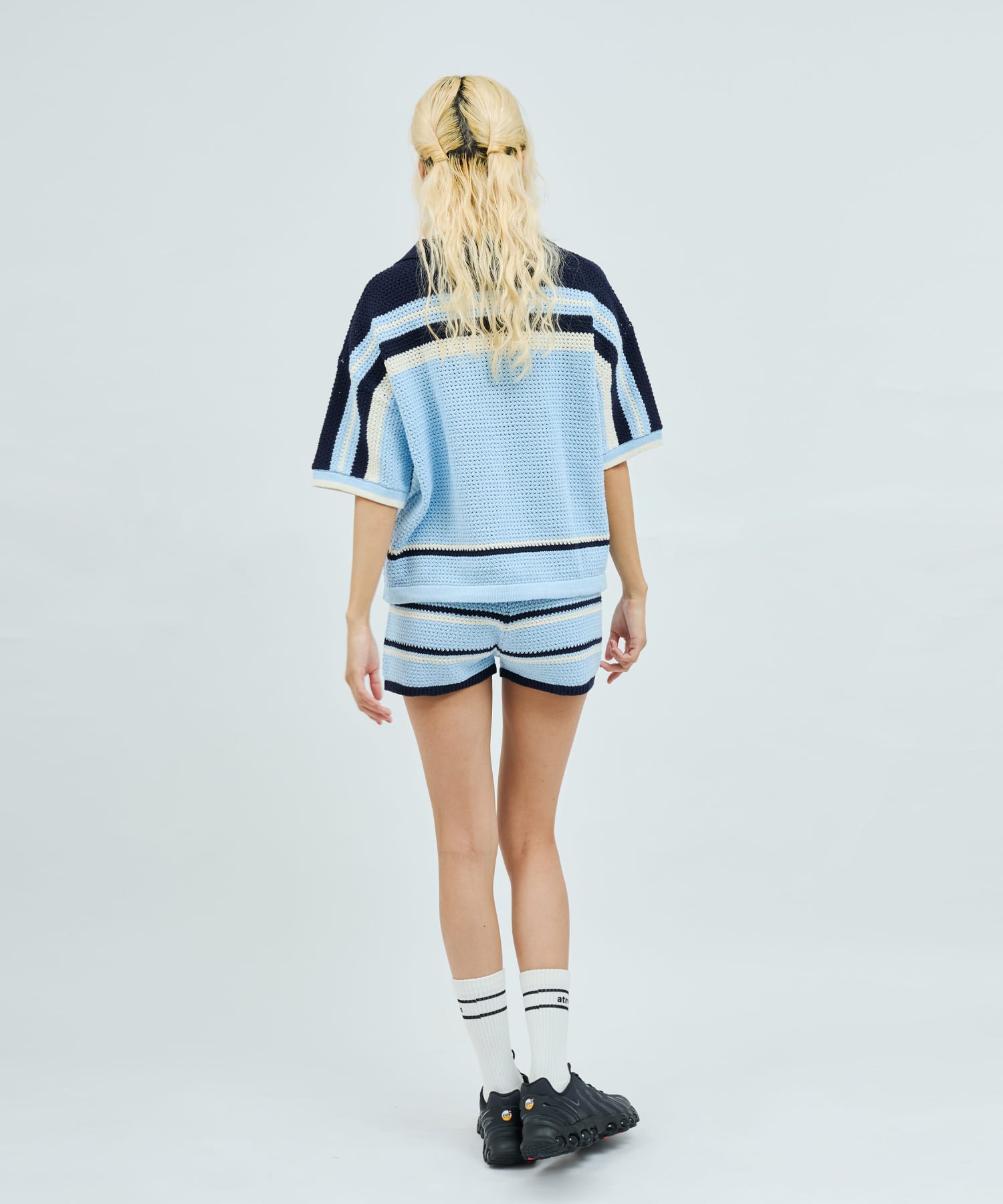 atmos pink Boder Knit Short Pants BLUEの画像
