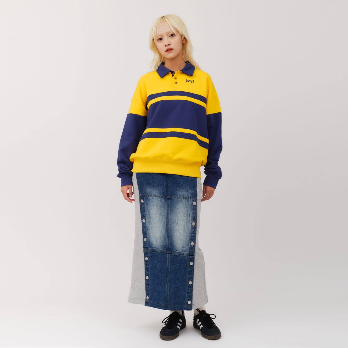 atmos pink Line Polo Sweatshirt YELLOWの画像