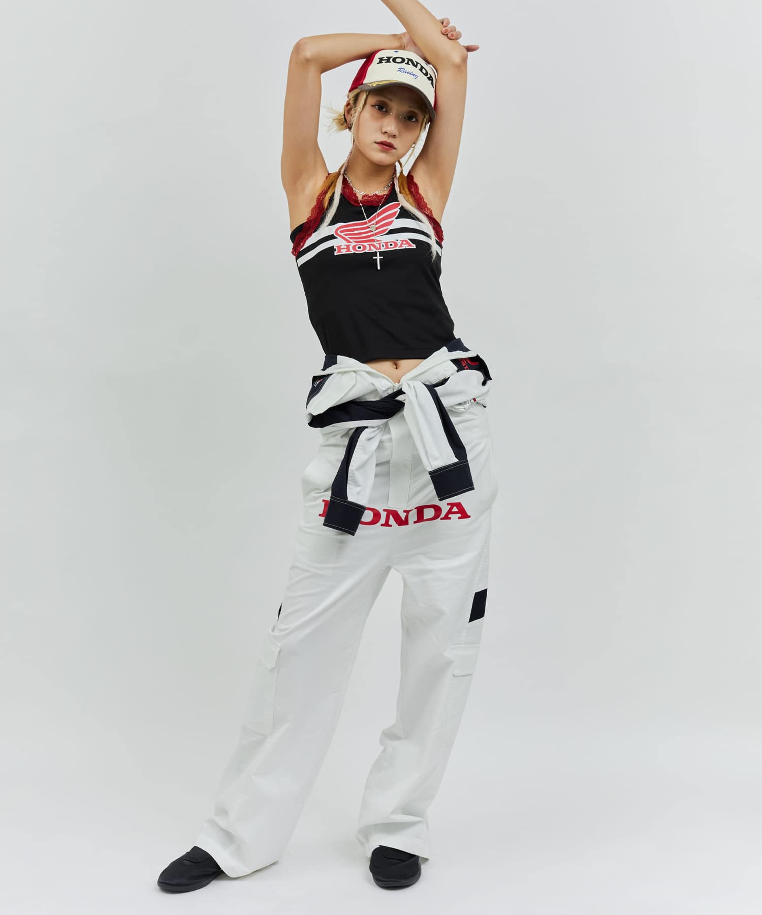 HONDA x atmos pink Racing Tank Top BLACKの画像