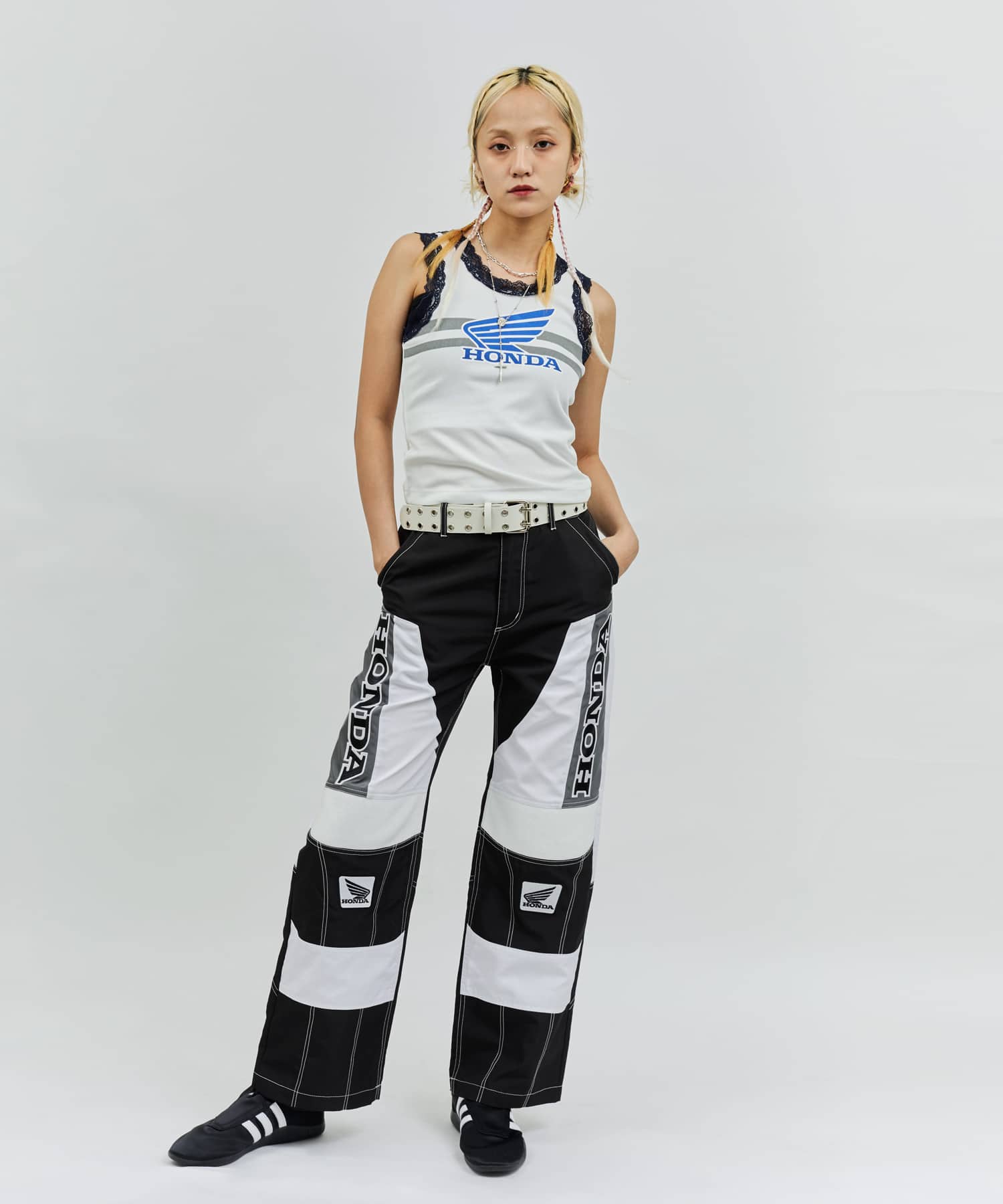 HONDA x atmos pink Racing Tank Top IVORYの画像