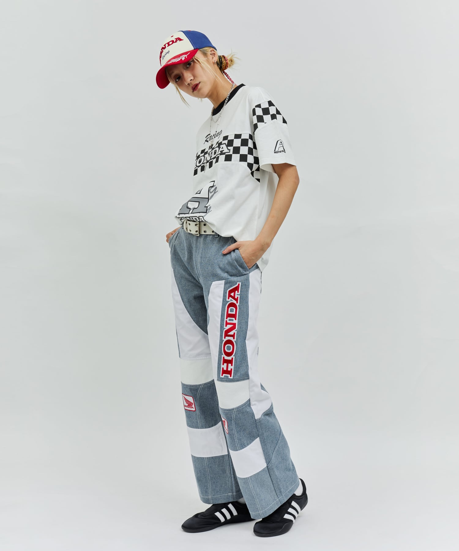HONDA x atmos pink Racing Over T-shirt WHITEの画像