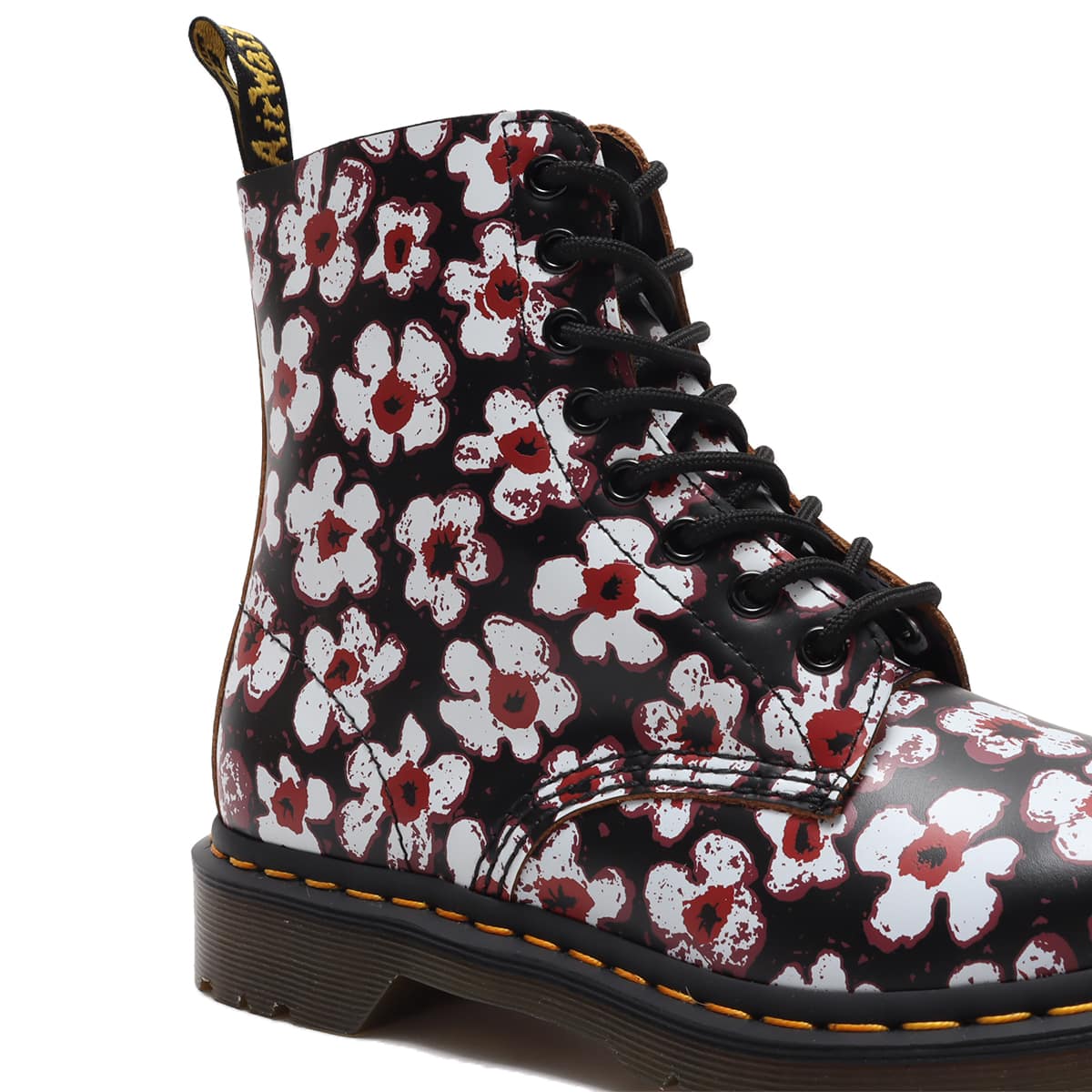 Dr.Martens CORE PRINT 1460 PASCAL BLACK+RED PANSY FAYRE VINTAGE