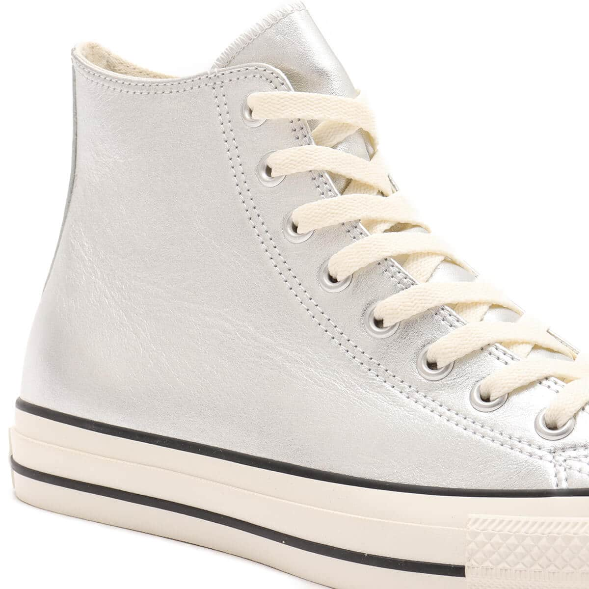 CONVERSE LEATHER ALL STAR(R) HI SILVER