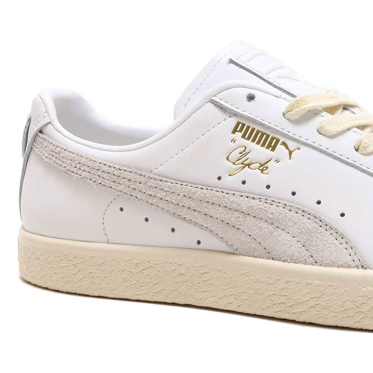 PUMA CLYDE BASE PUMA WHITE/FROSTED IVORY/TEAM GOLD 23FA-I