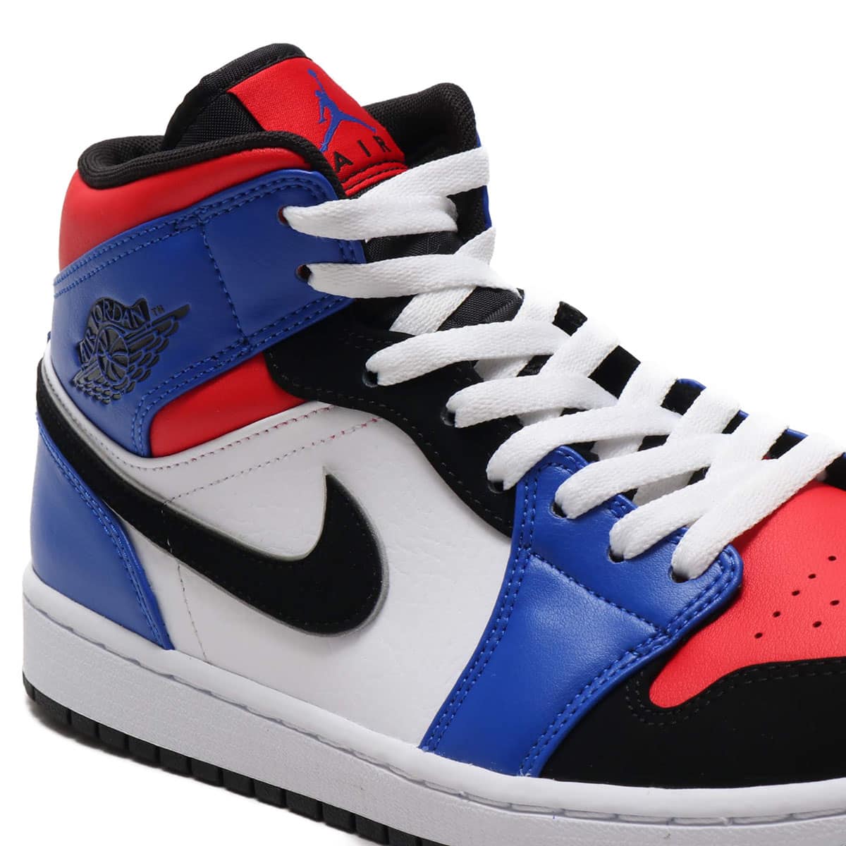 JORDAN BRAND AIR JORDAN 1 MID  WHITE/BLACK-HYPER ROYAL-UNIVERSITY RED 19SP-Iの画像