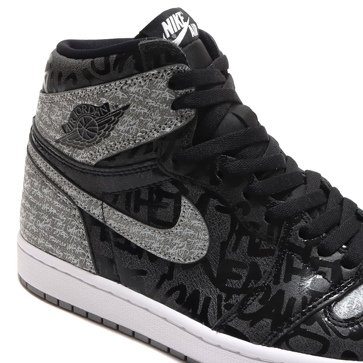 今年も話題の JORDAN BLACK/WHITE-PARTICLE OG HIGH RETRO 1 JORDAN AIR BRAND シューズ(男性用)