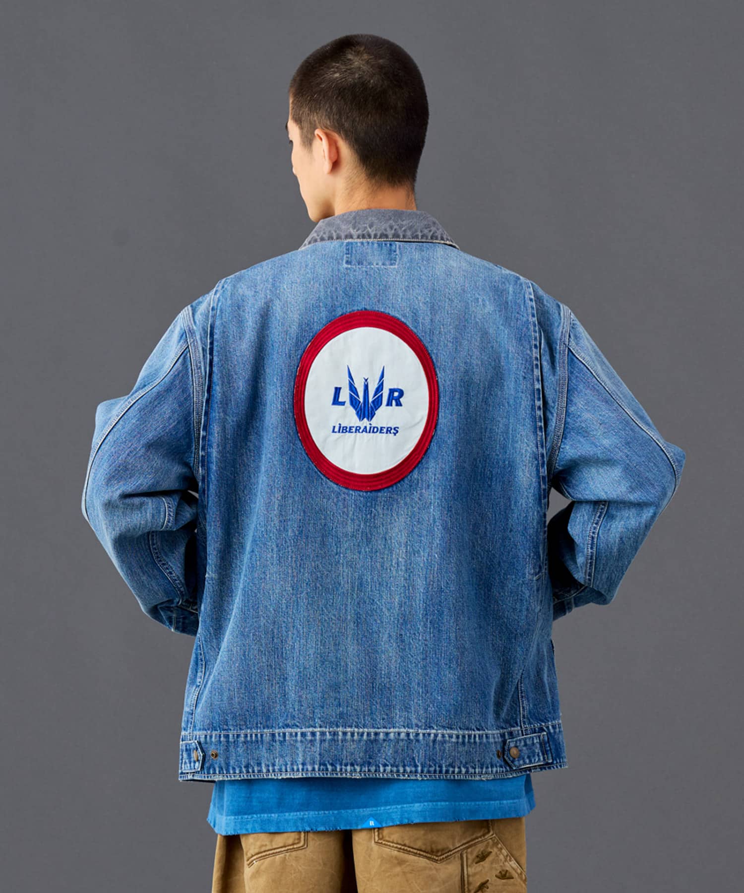 LIBERAIDERS DENIM WORK JACKET BLUEの画像
