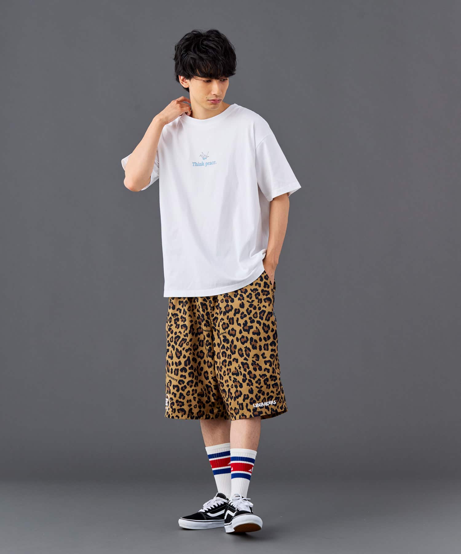LIBERAIDERS NYLON HALF SHORTS LEOPARDの画像