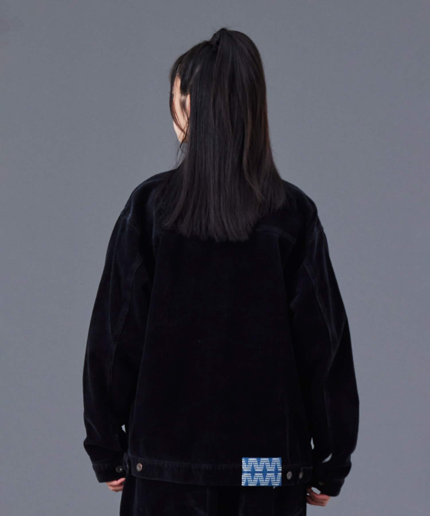LIBERAIDERS GARMENT DYED CORDUROY JACKET BLACKの画像