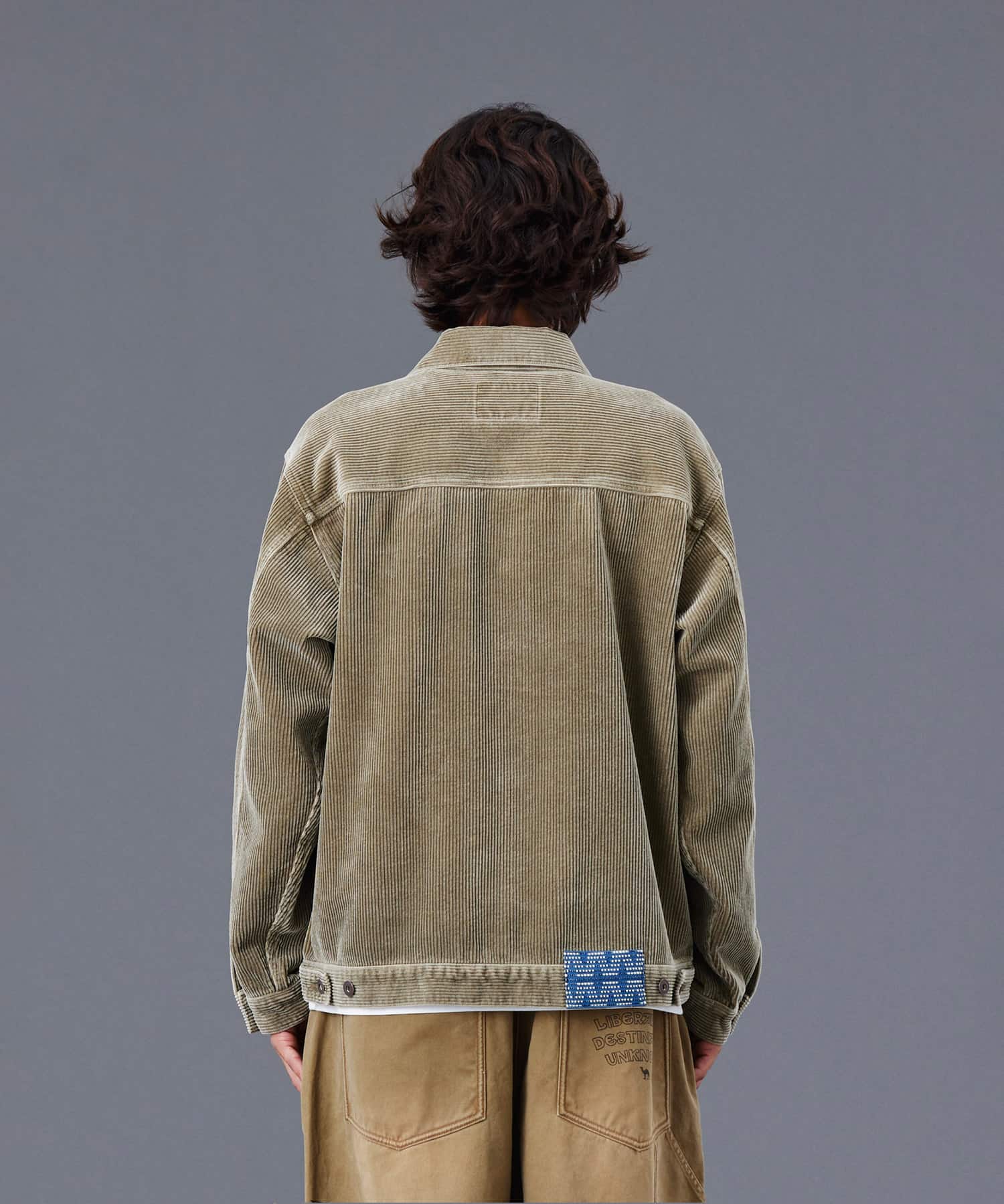 LIBERAIDERS GARMENT DYED CORDUROY JACKET BEIGEの画像