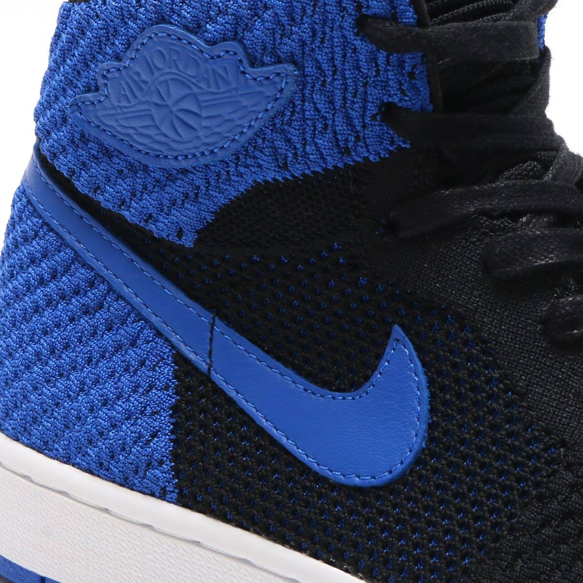 JORDAN BRAND AIR JORDAN 1 RETRO HI FLYKNIT BLACK/GAME ROYAL-WHITE 17HO-Sの画像