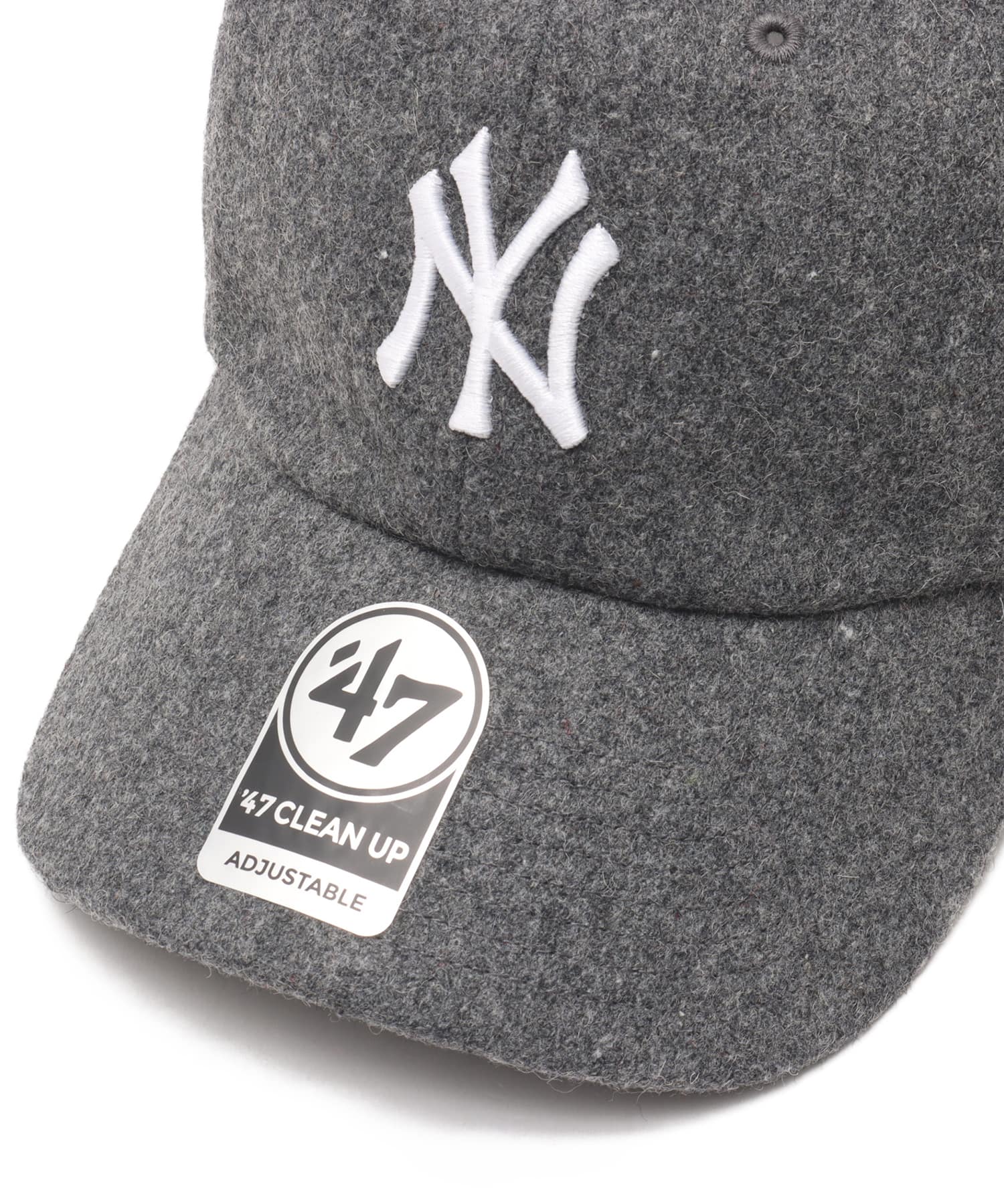 SPORTY＆RICH Yankees Serif Wool Hat Dark Greyの画像
