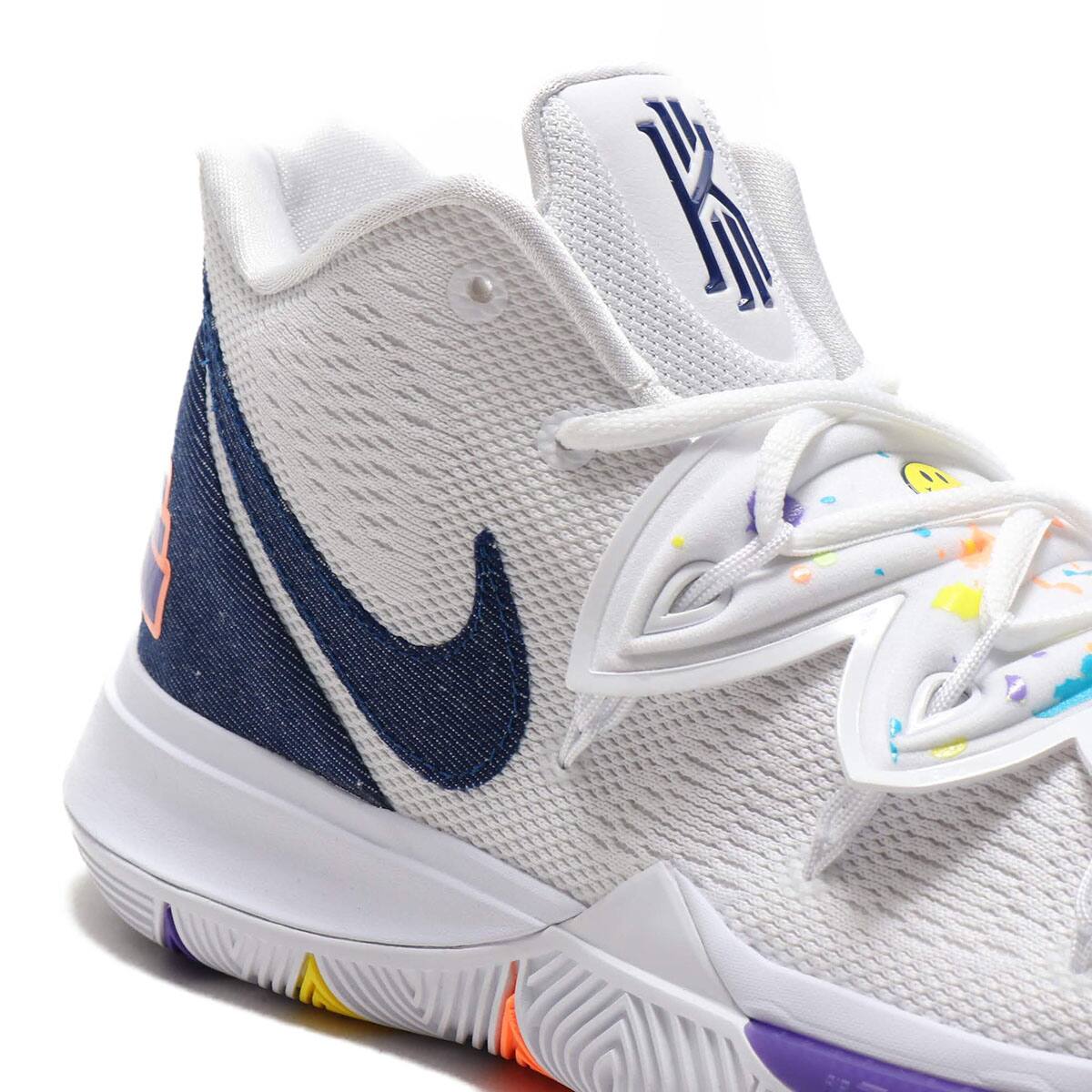 kyrie 5 white royal blue