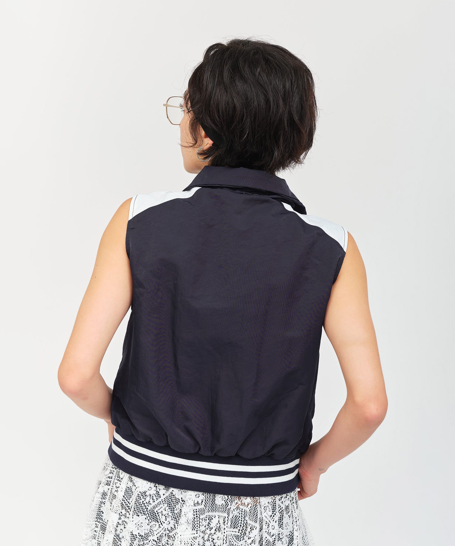atmos pink Varsity Vest NAVYの画像