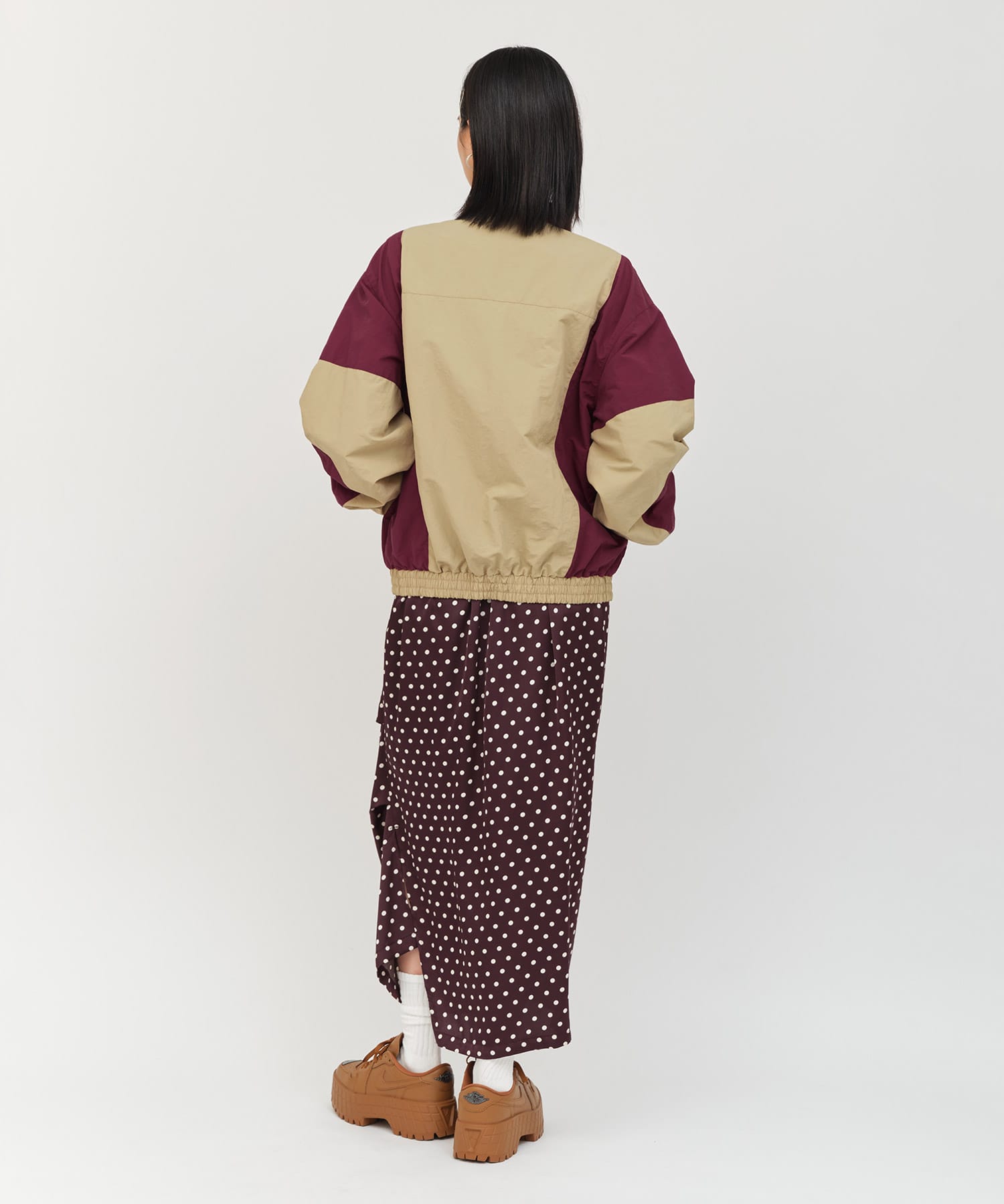 atmos pink Asymmetry Dot Skirt BROWNの画像