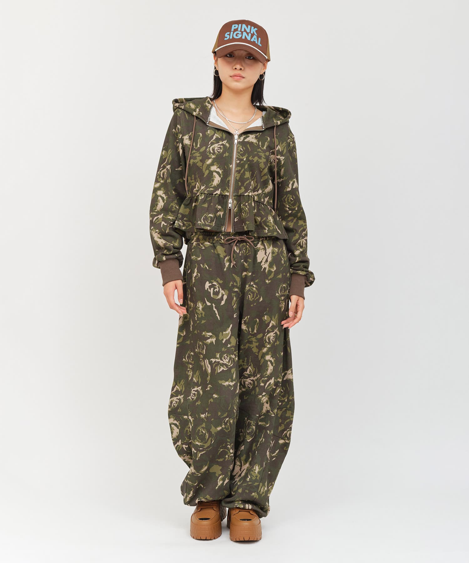 atmos pink Peplum Zip Hoodie CAMOUFLAGEの画像