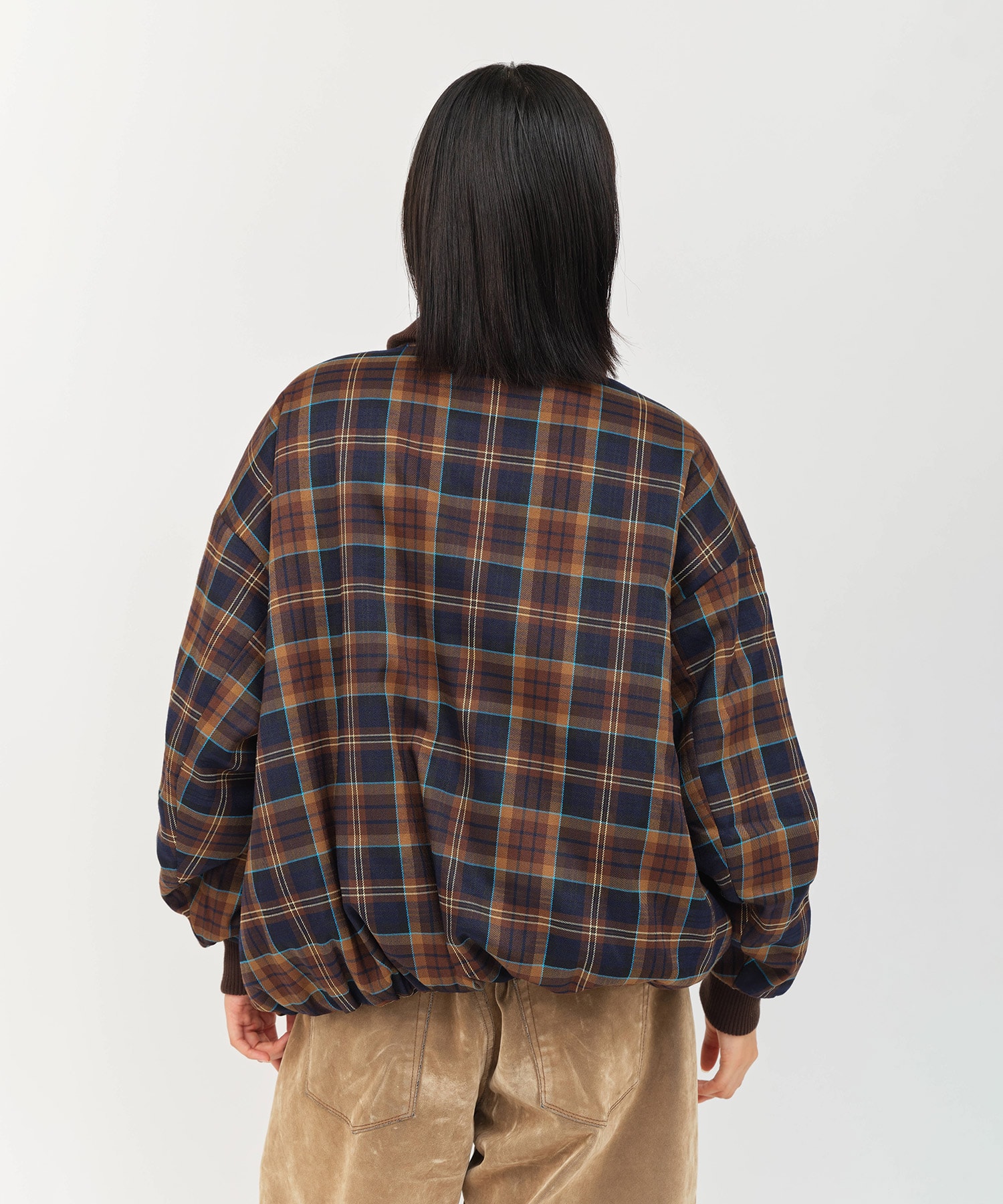 atmos pink Plaid Jacket BROWNの画像