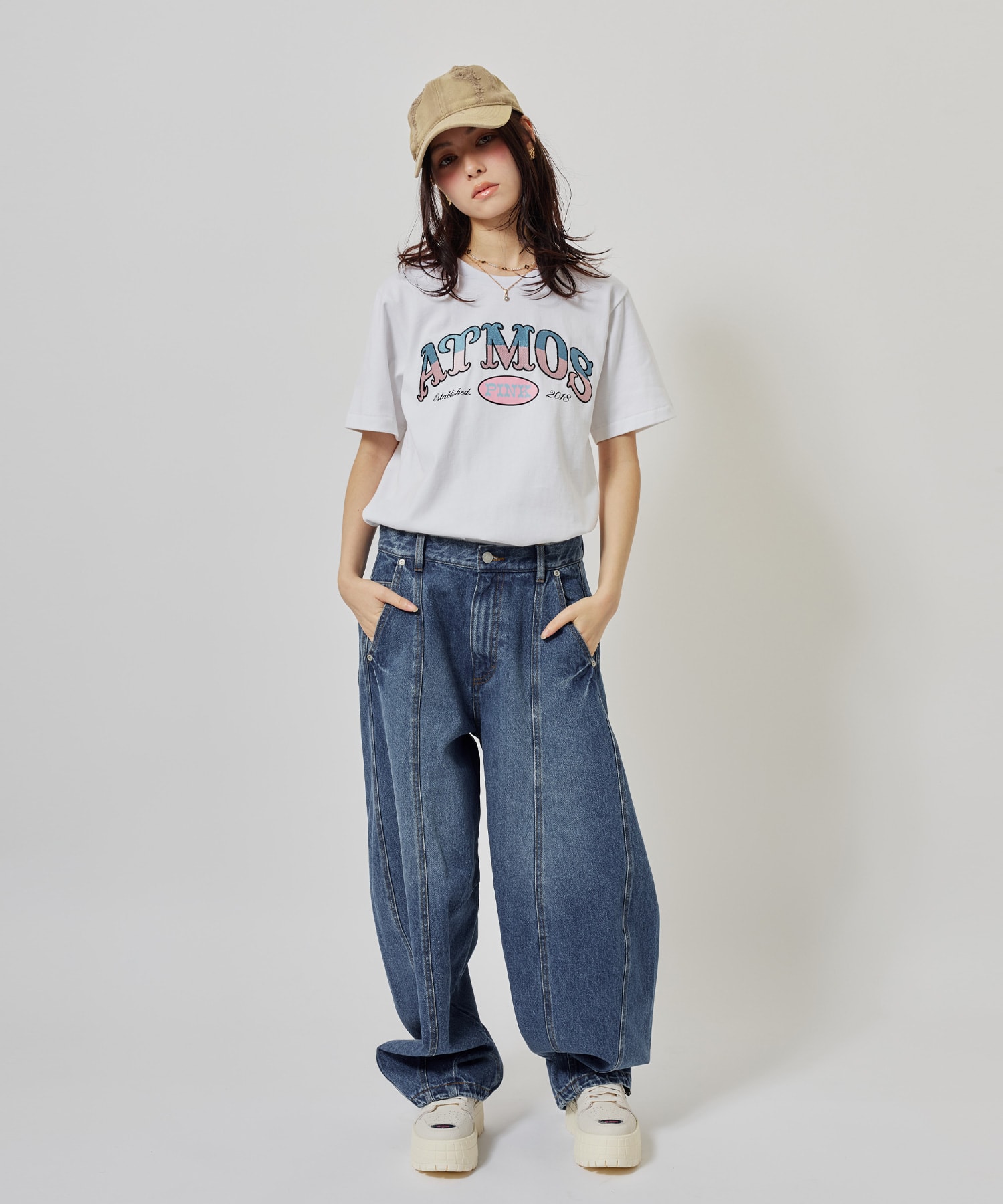 atmos pink Curve Denim Pants BLUEの画像