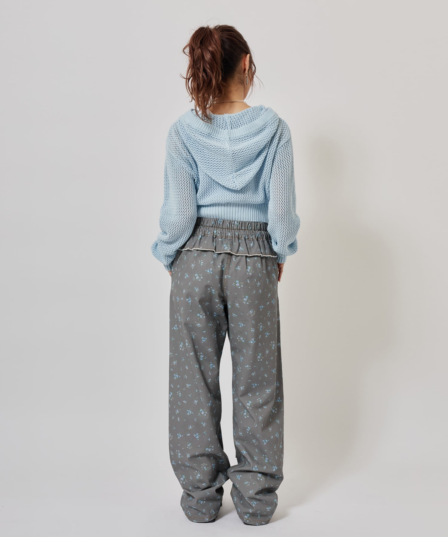 atmos pink Floral Double Knee Frill Pants BLACKの画像