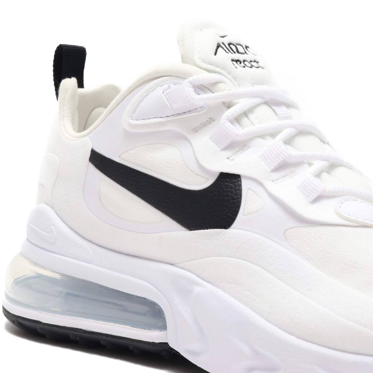 Nike Air Max 270 React Zwart Metallic Zilver Wit CQ4598-071 Heren