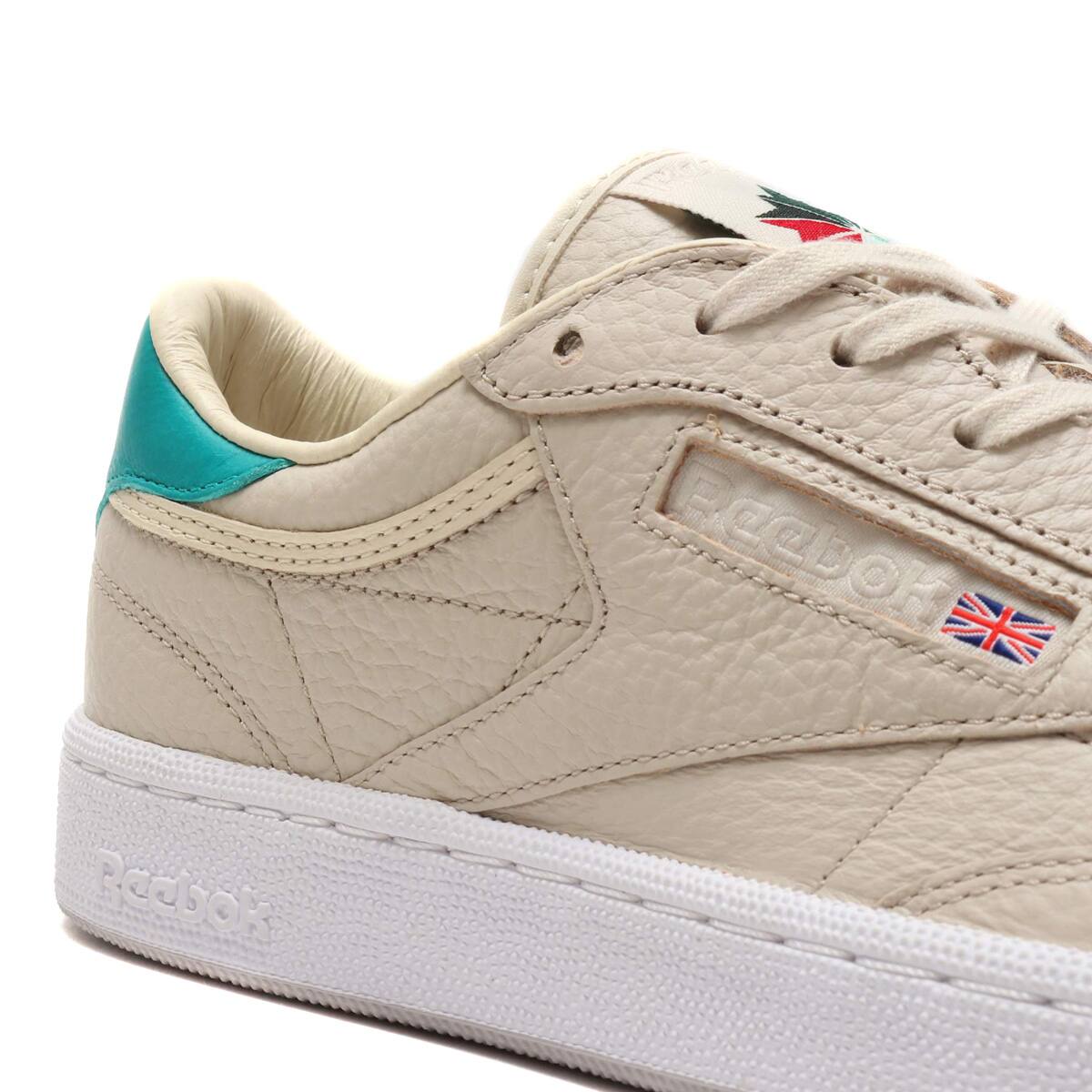 Reebok CLUB C 85 PACKER STACO/PAPER WHITE/EMERALD HAYES/JIN GRAY 18FW-Iの画像