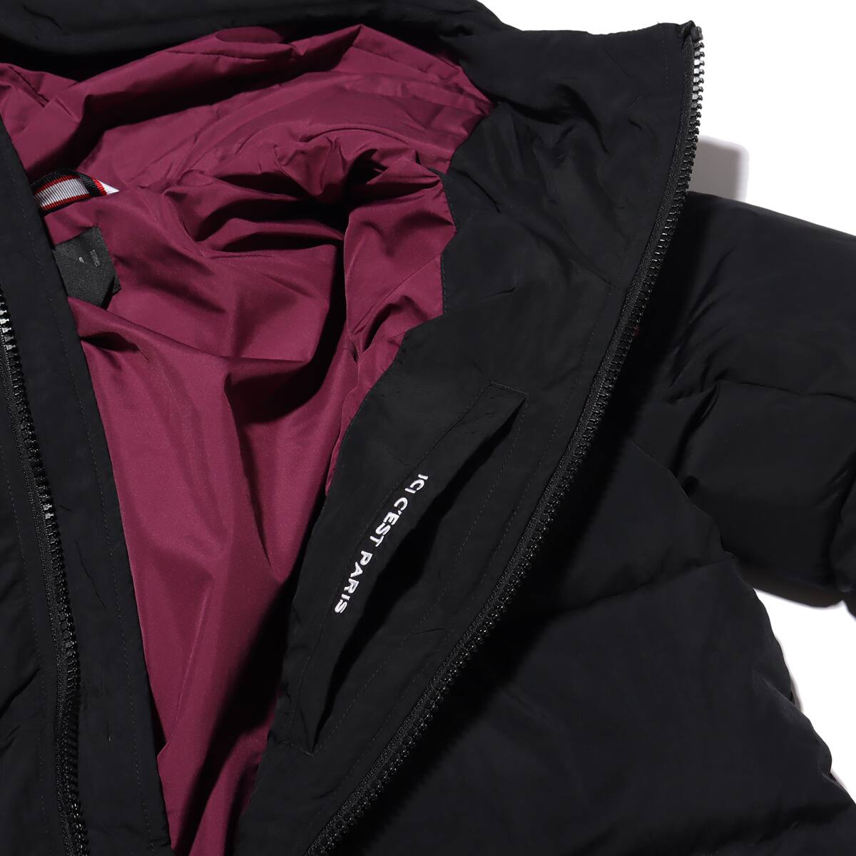 JORDAN BRAND AS M J PSG DOWN PARKA SOLID BLACK/BORDEAUX/METALLIC ...