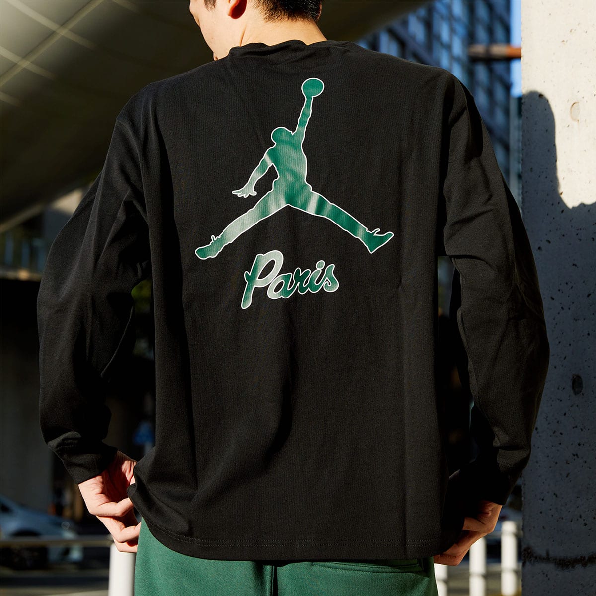 JORDAN BRAND AS M J PSG LS TEE BLACK 21HO-I