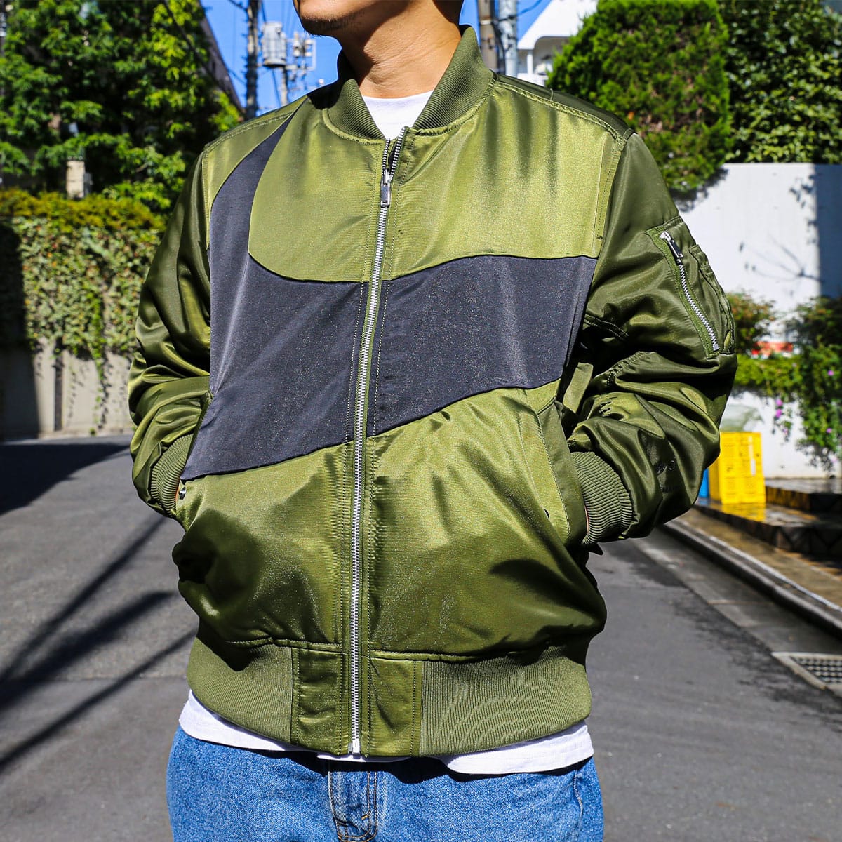 NIKE◇NIKE AS M NSW SYNFL SWOOSH BOMBER ROUGH/ジャケット/L