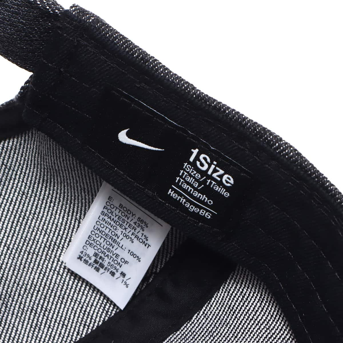 NIKE U NSW H86 SWOOSH DENIM CAP BLACK/WHITE 23SU-I