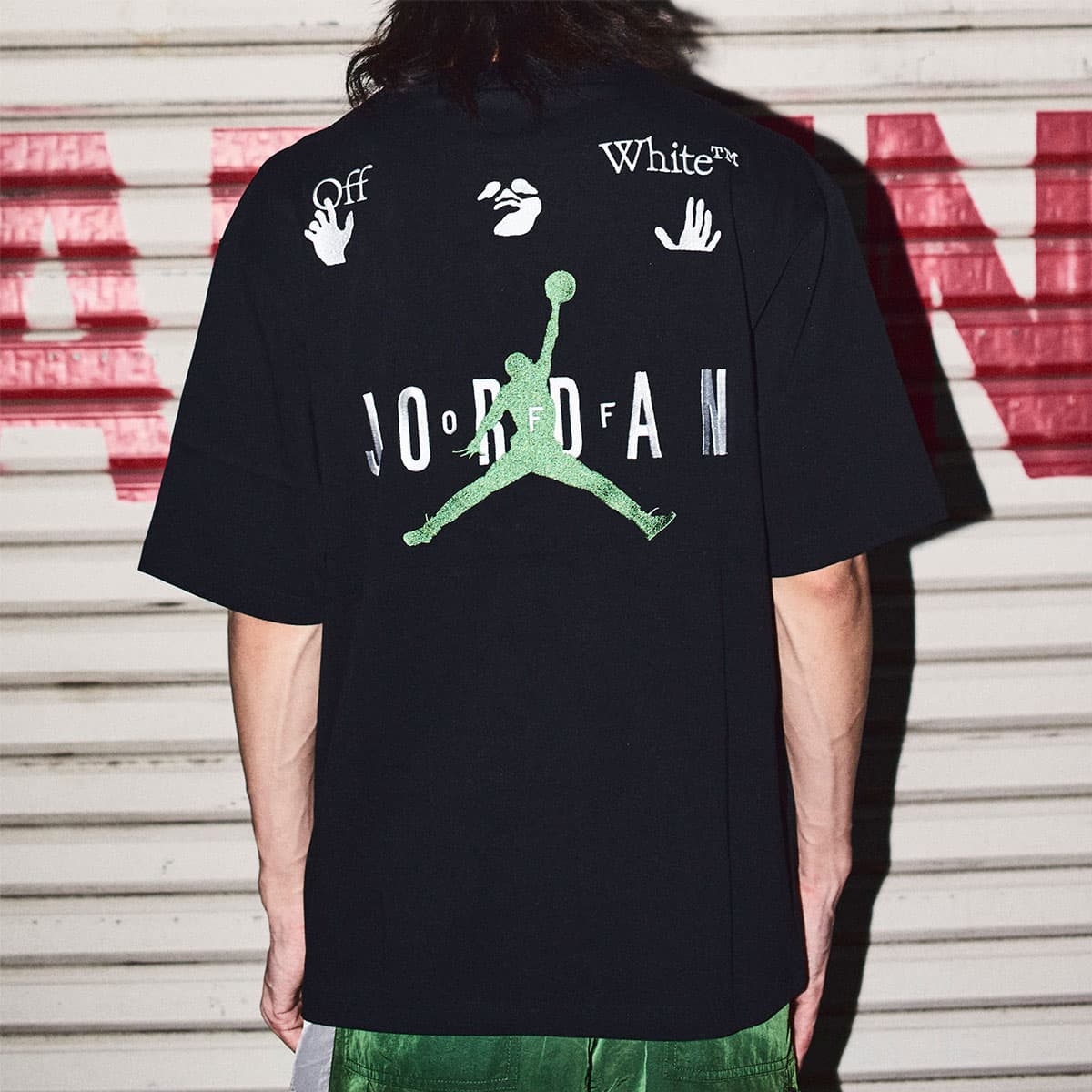 JORDAN BRAND AS M J OW SS TEE BLACK/WHITE/FOREST GREEN 21FA-S