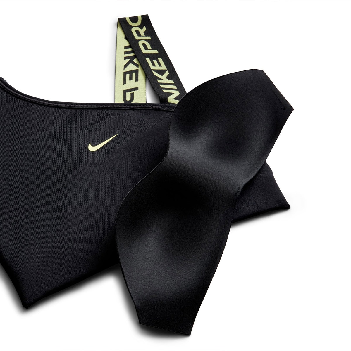 NIKE AS W NP DF SWSH ASYMMETRIC BRA BLACK/LT LEMON TWIST/LT LEMON TWIST 23HO-Iの画像